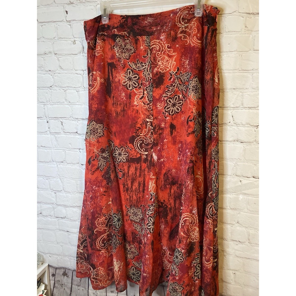 Cato Orange and Black Maxi Skirt‎ Size 12